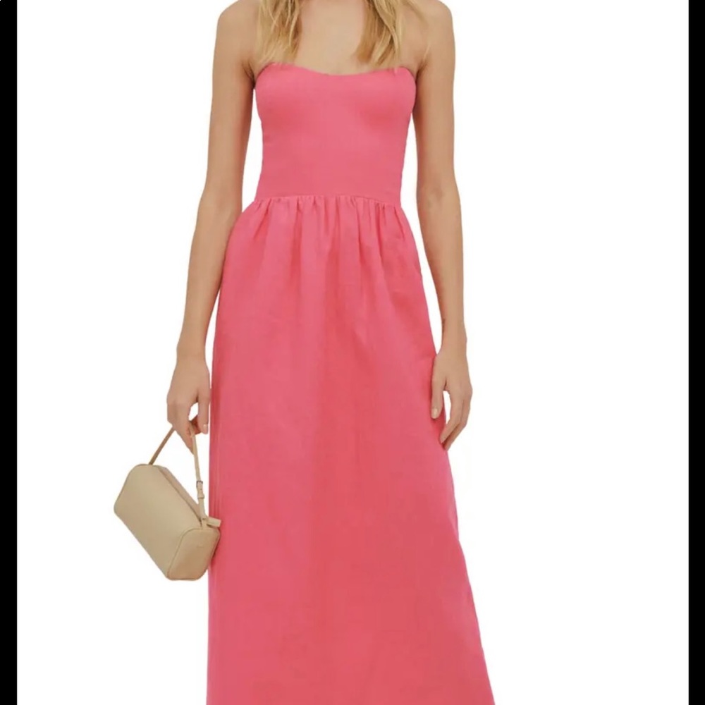 Reformation Pink Strapless Dress